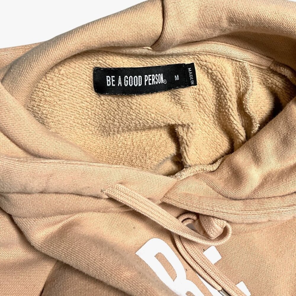 Be A Good Person BAGP Hoodie Sweatshirt Beige *FLAW* Size Medium M Unisex - Picture 7 of 8